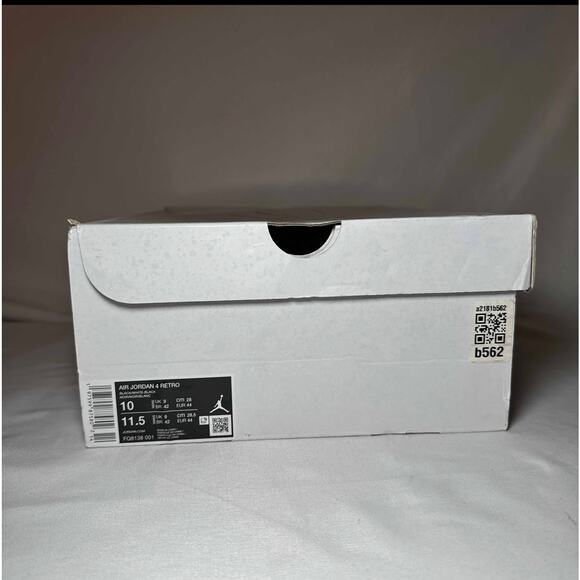 Size 10 - Nike Air Jordan 4 Retro White Thunder Men's Shoes - Picture 9 of 10